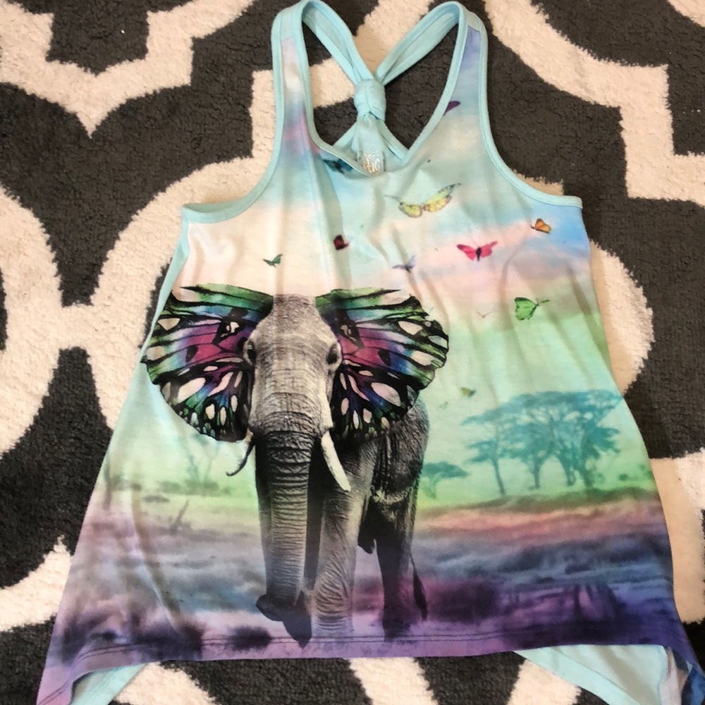 Light blue elephant tank top